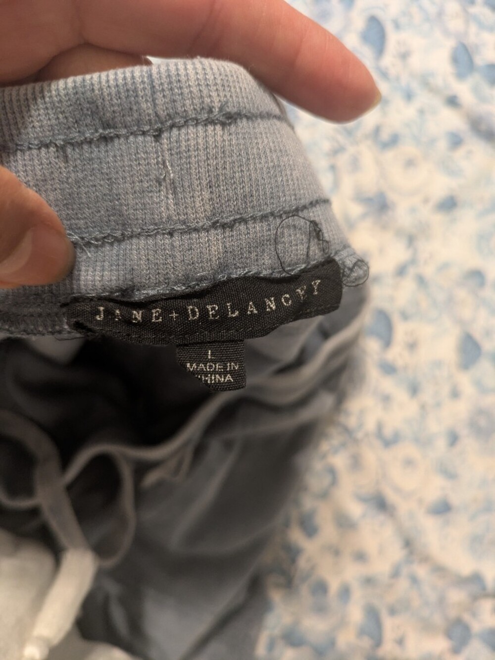 Jane and Delancey Light Blue/Gray Eyelet-Trim Sweatshirt & Joggers Set - Picture 6 of 7